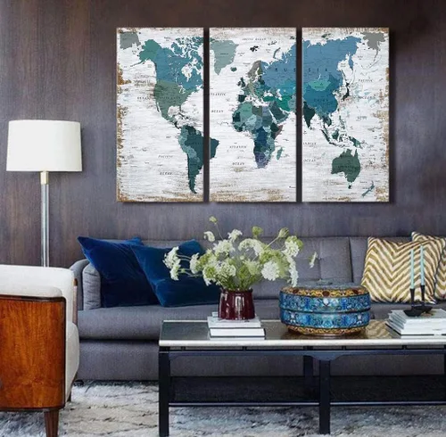 Miniatura 18 de Mapa de los Estados Unidos para decoración de pared, mapa de los Estados Unidos, arte de pared para decoración de pared, fondo de madera, US Map
