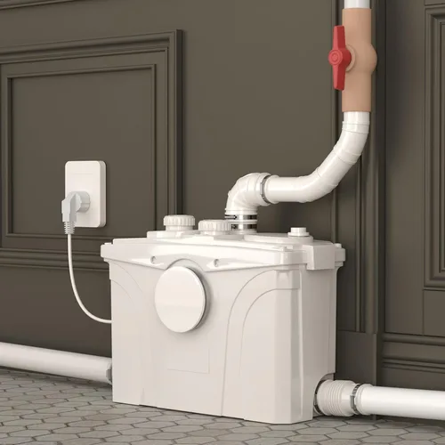 Miniatura 8 de 500pro - Bomba maceradora con cuchillas impulsoras, bomba de alcantarillado, 3 conexiones para baño, fregadero, sótano, eliminación de agua