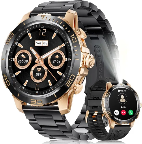 Miniatura 11 de LIGE Relojes inteligentes para hombres, marca/respuesta de llamada, reloj de fitness AMOLED de 1.43 pulgadas con monitor de frecuencia