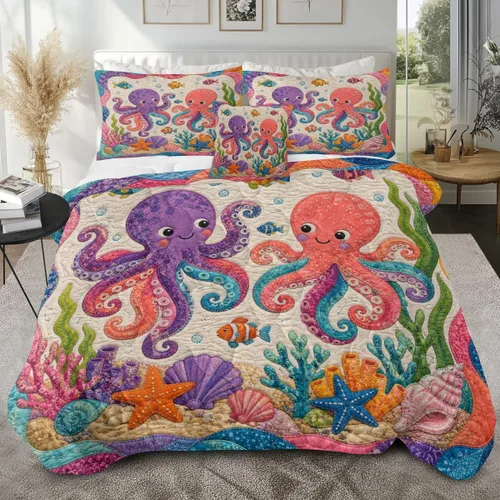Miniatura 29 de Sleepwish - Juego de edredón con estampado de tortuga, juego de cubrecamas de tortuga hawaiana tamaño Queen en 3D, edredón de playa lindo para cama