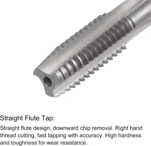 Miniatura 3 de uxcell 3/8-16 UNC Straight Flute Thread Tap y 0.311 in Twist Drill Broca Set, M35 Cobalto de alta velocidad Máquina de acero roscado Herramienta