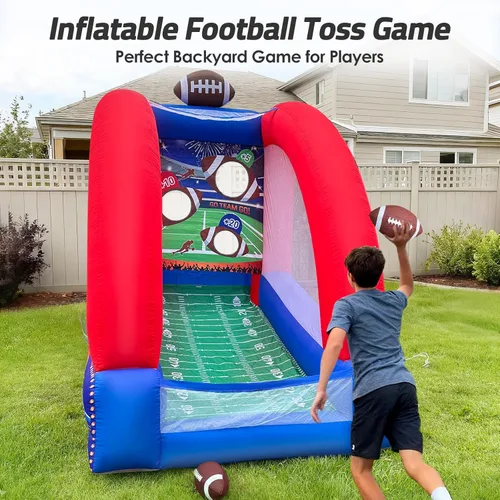 Miniatura 2 de Inflatable Football Toss Game with 2 Inflatable Footalls, Throwing Target Game, Football Target Practice for Outdoor Event, Carnival