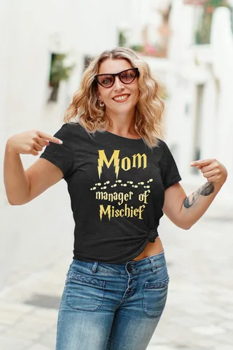 Miniatura 4 de Camiseta divertida para mujer con diseño de gerente de travesuras, camisa fantástica para mamá, camisa mágica de mago, para el día de la madre