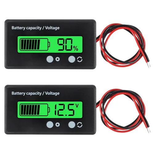 Miniatura 9 de UMLIFE Medidor de voltaje de capacidad de batería de 12 V 24 V 36 V 72 V CC con alarma Capacidad de batería Indicador de voltaje de batería