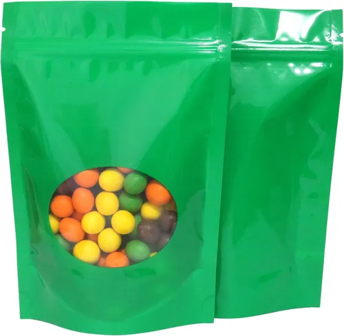 Miniatura 9 de Bolsa de doble cara de color mate/brillante con ventana redonda transparente (100 bolsas/paquete) (3.3 x 5.5 pulgadas, negro brillante)
