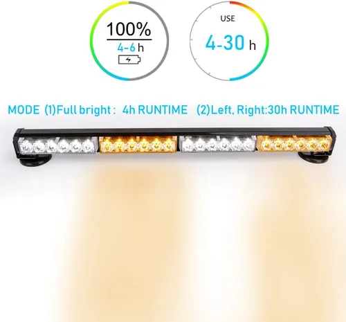Miniatura 5 de Barra de luces color ámbar de emergencia con batería inalámbrica