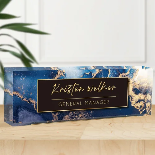 Miniatura 12 de Placa de nombre de escritorio personalizada, placas de identificación acrílicas para escritorio, decoración de oficina, regalos personalizados