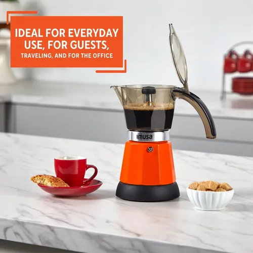 Miniatura 6 de Imusa - Máquina eléctrica para hacer espresso de 6 o 3 tazas, color negro, para café cubano, moka y bebidas de espresso