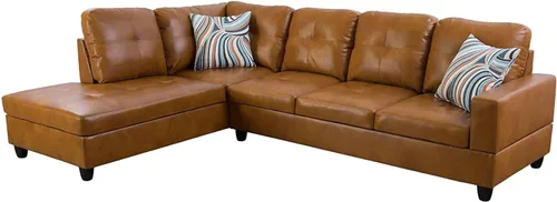 Miniatura 7 de Golden Coast Furniture - Juego de sofá seccional en forma de L, juego de sofá de sala de estar, sofá seccional de cuero con otomana