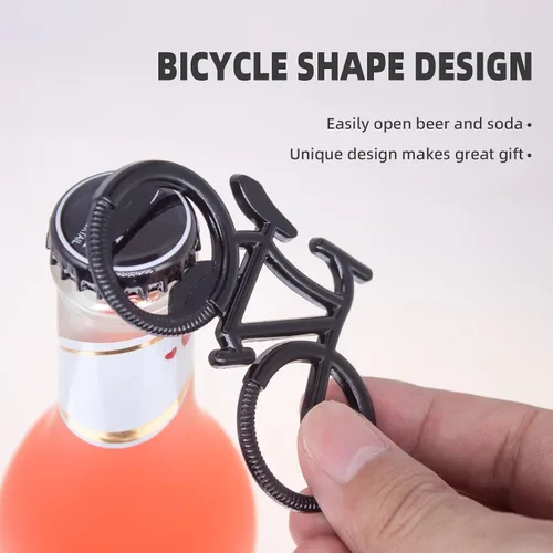 Miniatura 3 de Colgante de aleación de zinc para bicicleta, abrebotellas de cerveza, llavero para coche, regalo para familiares y amigos en festivales, Negro