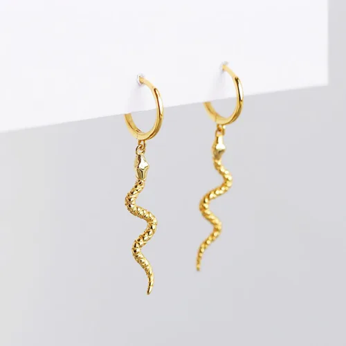 Miniatura 3 de SLUYNZ Aretes de aro de serpiente de plata de ley para mujeres, adolescentes y niñas, aretes de aro pequeños para hombres