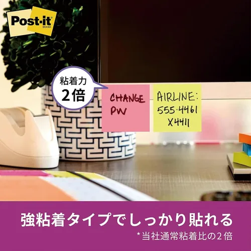 Miniatura 5 de Nota adhesiva fuerte Post-it de 1.969 x 1.969 in, 90 hojas x 10 o mezcla de colores fluorescentes 6501SS-NE