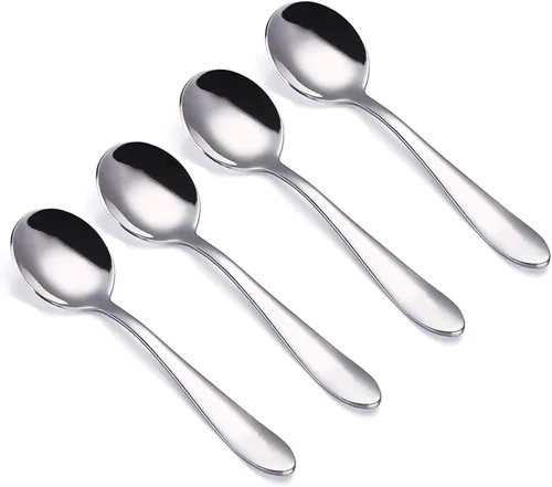 Miniatura 6 de VANRA Juego de 4 tenedores para niños de acero inoxidable tenedores de cena para niños Juego de cubiertos plateados de 5.7 pulgadas (4 tenedores)