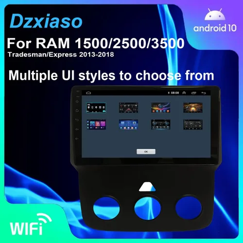 Miniatura 4 de Para Dodge RAM 1500 2500 3500 Actualización de radio 2013-2018 Manual AC Stereo Reemplazo 1280*720 Pantalla táctil Construido en Carplay inalámbrico