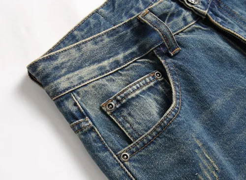 Miniatura 7 de AITITIA - Jeans rasgados de ajuste estándar para hombre
