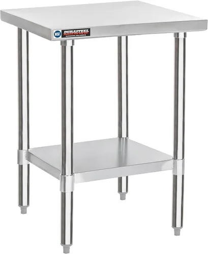 Miniatura 48 de DuraSteel Carrito de acero inoxidable NSF de 30 x 72 pulgadas, mesa de preparación de alimentos resistente con estante inferior, isla de cocina