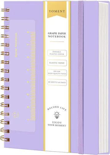 Miniatura 23 de Cuaderno de espiral de cuadrícula de puntos, tamaño A5, 160 páginas, cuaderno de papel grueso, cuaderno de plástico de tapa dura de 5 x 7 pulgadas