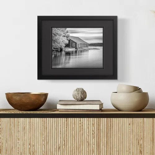 Miniatura 5 de Gallery Solutions - Marco de pared de madera negra de 14 x 18 pulgadas - Calidad premium - Soporte de pared rectangular - Diseño clásico para fotos