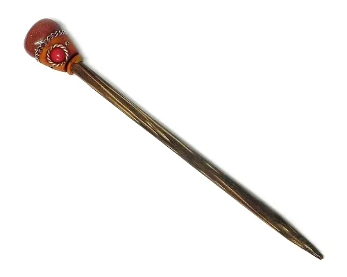 Miniatura 20 de Mia Jewel Shop - Palillos de madera de Chonta con piedras preciosas curativas naturales – Palillos para el cabello hechos a mano para mujeres