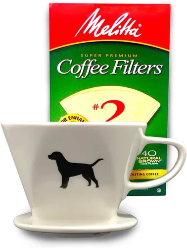 Miniatura 9 de Simply Charmed Cafetera de cerámica para verter sobre una sola taza con filtros Melitta (negro) 8-16 oz dependiendo de la cantidad de agua/suelo que