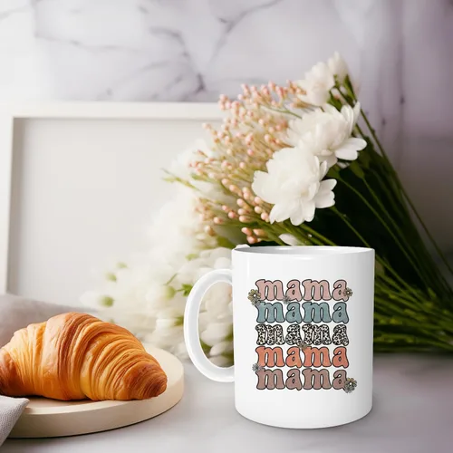Miniatura 3 de Taza de café para mamá, regalos para mamá, regalos de Navidad para nueva mamá, regalos de cumpleaños para mamá, taza de café retro Groovy con flores