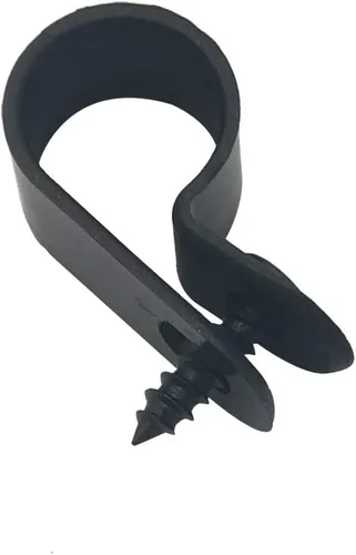 Miniatura 5 de Abrazadera para cable tipo R, abrazadera de cable de 1/2 pulgada, clips de sujeción de cable de montaje de tornillo de nailon con tornillos
