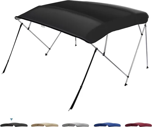Miniatura 11 de KEMIMOTO Bimini Top para barco, Cubiertas Bimini Tops de Lona de Grado Marino 600D Toldo para Barco con 6 pies de Longitud 54 pulgadas - 96 pulgadas