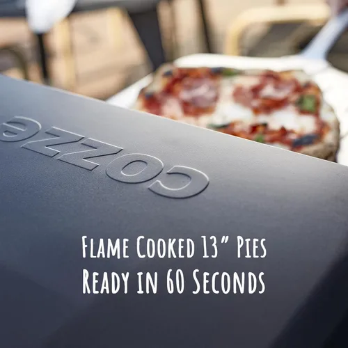Miniatura 4 de Cozze Horno de pizza de gas de 13 pulgadas con piedra giratoria para pizza fácil estilo restaurante en casa – Quemador triple, termómetro integrado