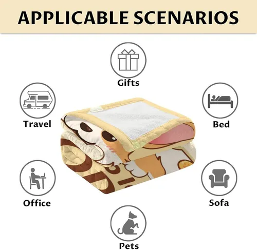 Miniatura 6 de Corgi - Manta de regalo de 40 x 30 pulgadas, bonita manta para niños y niñas, mantas amarillas suaves y peludas para regazo, silla