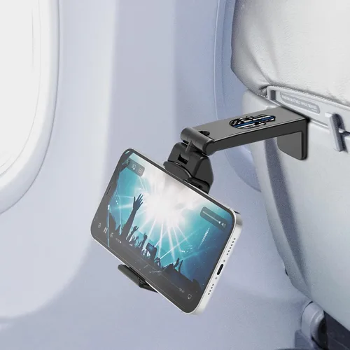 Miniatura 8 de Accesorios de viaje, bandeja universal para el respaldo del asiento, soporte de clip para teléfono manos libres, tamaño de bolsillo ajustable