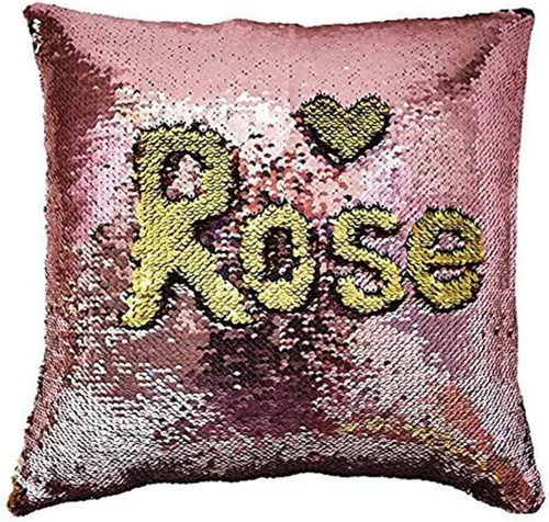 Miniatura 26 de MOCOFO Fundas de almohada decorativas de lentejuelas mágicas reversibles 16x16-2 de plata a oro + 2 de oro a negro de ante premium para habitación 4