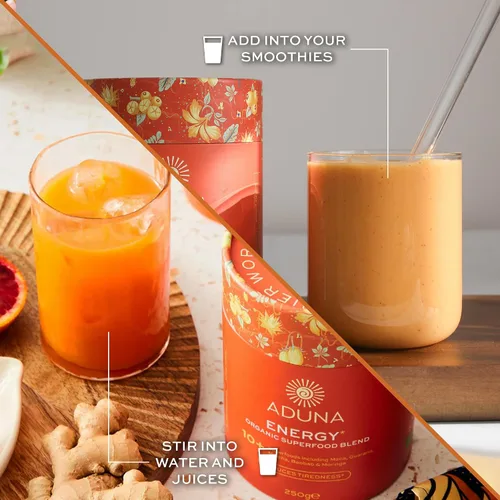 Miniatura 3 de Aduna Mezcla de superalimentos de energía orgánica Mezcla 100% natural para agitar con más de 10 superalimentos para energía natural