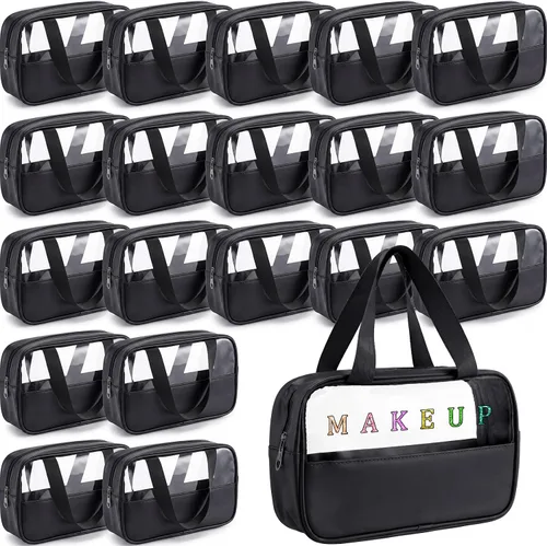 Miniatura 17 de Buryeah 9 piezas translúcidas bolsa de maquillaje organizador de artículos de tocador para mujeres y hombres, bolsa de viaje portátil impermeable