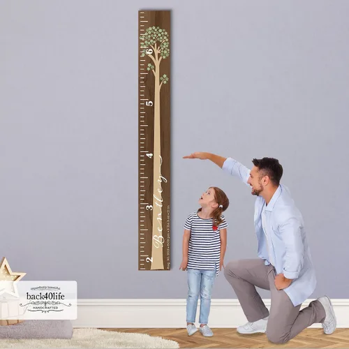 Miniatura 9 de Regla de madera para niños y niñas, pintada o grabada (impresión clásica)