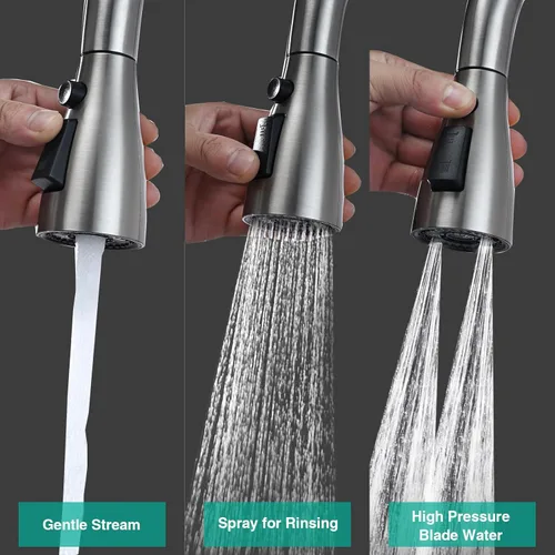 Miniatura 3 de Reemplazo de cabezal de grifo de cocina de metal, cabezal rociador desplegable de 3 funciones para grifo de cocina, boquilla rociadora de fregadero
