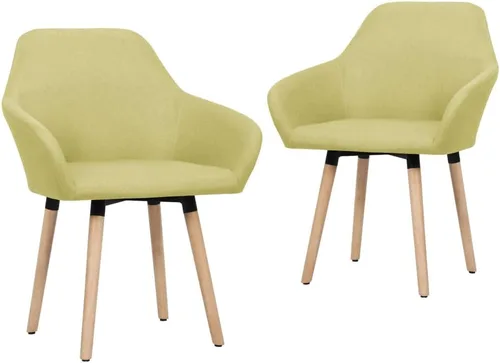 Miniatura 6 de Modern Dining Chairs for Dining Room, Brown Fabric Upholstered Kitchen Chairs, Solid Wood Legs, Easy Assembly