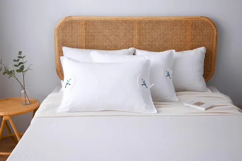 Miniatura 5 de Fundas de almohada bordadas blancas, fundas de almohada de pájaros con encaje, 100% algodón, paquete de 2 unidades, tamaño Queen 30 x 20 pulgadas