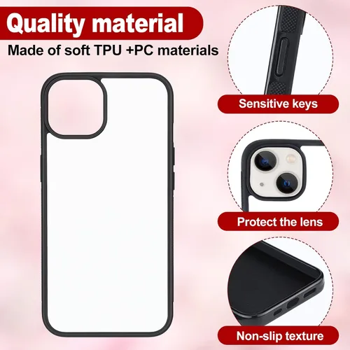 Miniatura 2 de Weewooday - 6 piezas de fundas para teléfono de sublimación en blanco DIY imprimibles antideslizantes a prueba de golpes personalizadas con prensa
