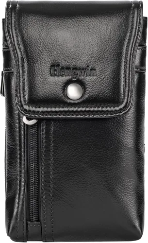 Miniatura 8 de Funda de cuero genuino para teléfono celular para cinturón, funda para cinturón para iPhone 17 Pro 16e 15 Pro 14 Pro 13 Pro 12 Pro Samsung Galaxy