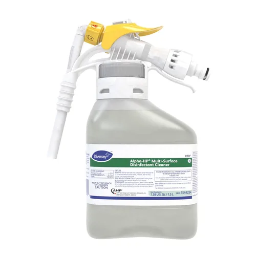 Miniatura 2 de Diversey 5549254 Alpha-HP Limpiador desinfectante multisuperficie, peróxido de hidrógeno bactericida y virucida con aroma cítrico, concentrado listo