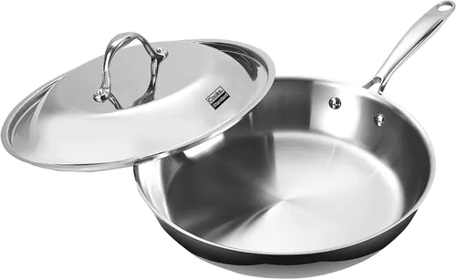 Miniatura 10 de Cooks Standard Sartén de Freír de Acero Inoxidable, Wok Sartén para Saltear Multi-Capa de 10 Pulgadas, Sartén de Cocina, Plateado