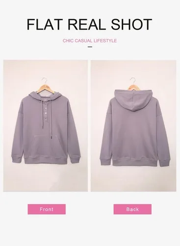 Miniatura 6 de Dokotoo Sudaderas con Capucha para Mujer 2025 con Cuello de Botón Cordón Ajustable Sudadera con Capucha Pullover Casual de Manga Larga Tops Camisetas