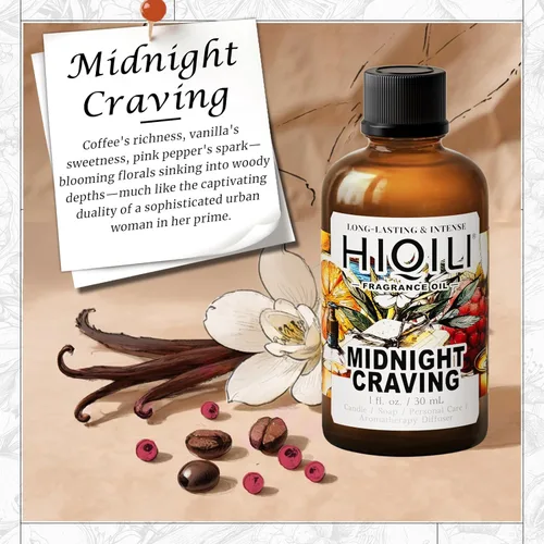 Miniatura 2 de HIQILI Aceite de Fragancia Midnight Craving, inspirado en Y S.L's B.Lack O.pium, para difusor, fabricación de velas, jabón y bálsamo de perfume