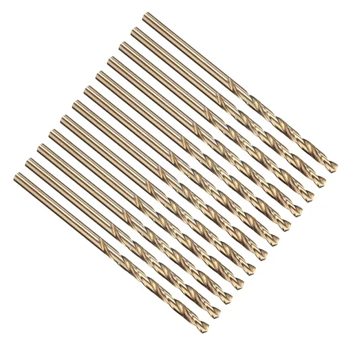 Miniatura 20 de PATIKIL Broca Jobber de 0.039 in, vástago recto M35 cobalto 5% acero de alta velocidad 135° acabado dorado para metal duro de acero inoxidable - 2