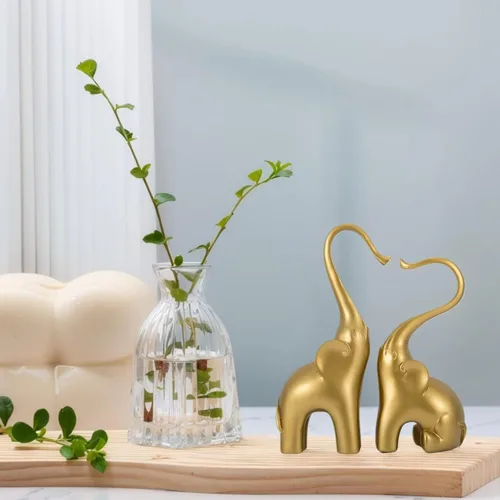 Miniatura 3 de Estatuas de elefante amoroso, decoración del hogar, pequeñas figuras de elefante negro enamoradas, escultura de elefante, objetos decorativos