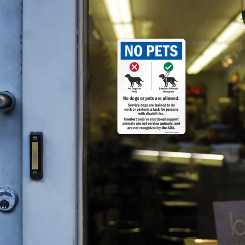 Miniatura 5 de SmartSign Paquete de 4 etiquetas adhesivas de animales de apoyo emocional de 7 x 5 pulgadas con símbolos de perro, poliéster laminado de 5 mil