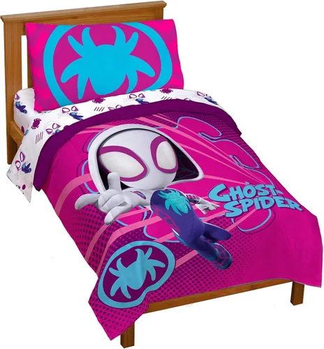 Miniatura 43 de Jay Franco Wednesday Addams - Juego de edredón tamaño individual, ropa de cama de 5 piezas, incluye juego de sábanas y fundas de almohada, ropa