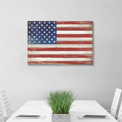 Miniatura 3 de Hardy Gallery Lienzo decorativo para pared, diseño de bandera de Estados Unidos, diseño de estrellas y rayas, para sala de estar, oficina