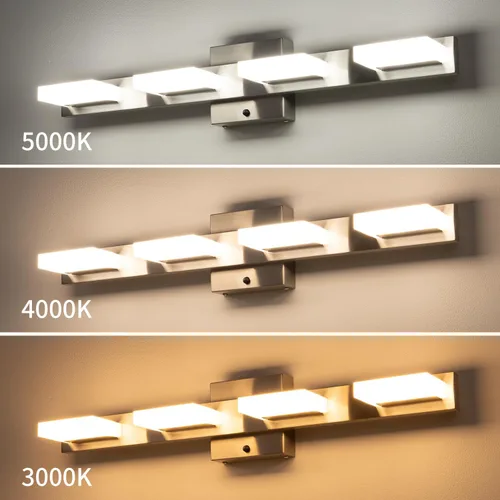 Miniatura 3 de Lámpara LED moderna de tocador de 24.8 pulgadas, 4 luces para iluminación de pared de baño, 23 W, regulable, 3000 K, 4000 K, 5000 K