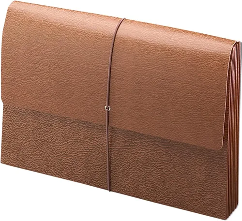 Smead Cartera de archivo expandible clásica con solapa y cierre de cordón, expansión de 5-1/4", tamaño legal, cuerda roja, 10 por caja (71376)